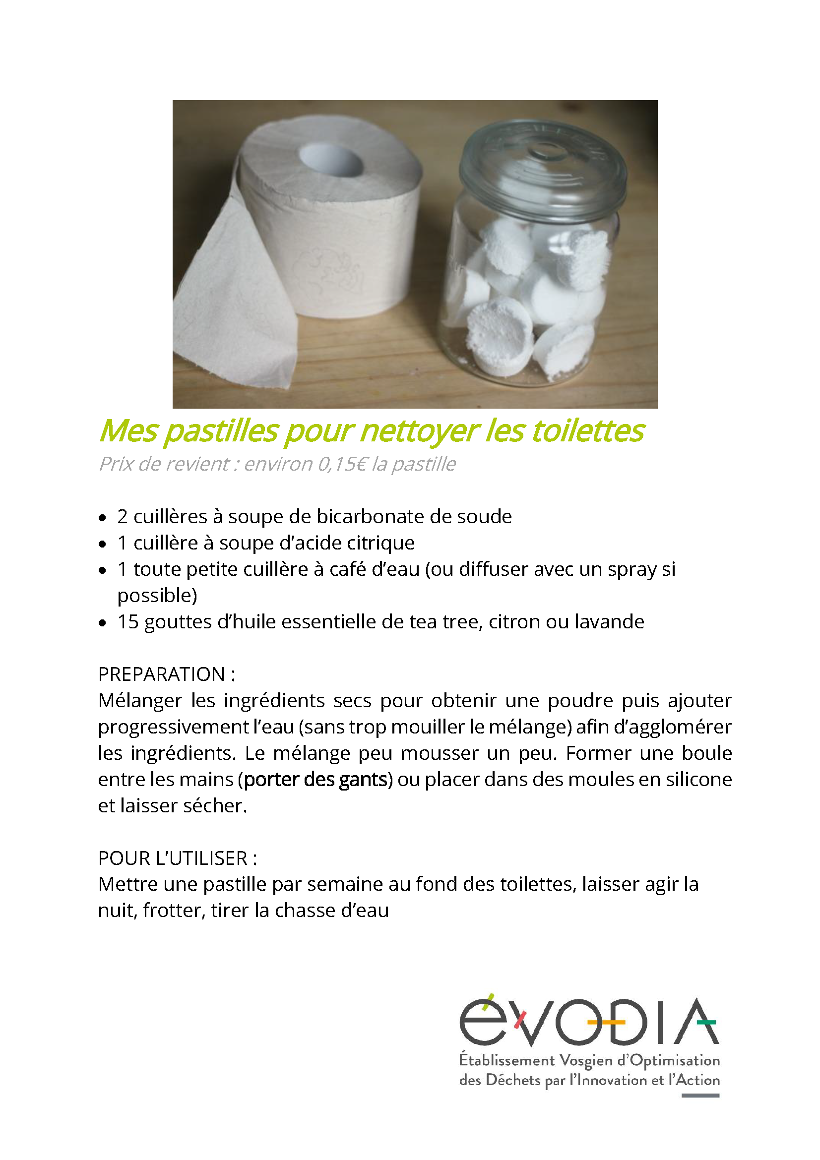 Nettoyer ses WC avec des pastilles faites maison ! - Evodia