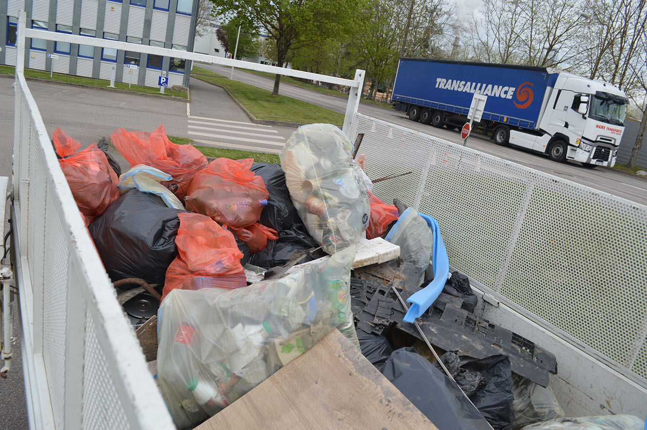 déchets récoltés suite à la clean walk